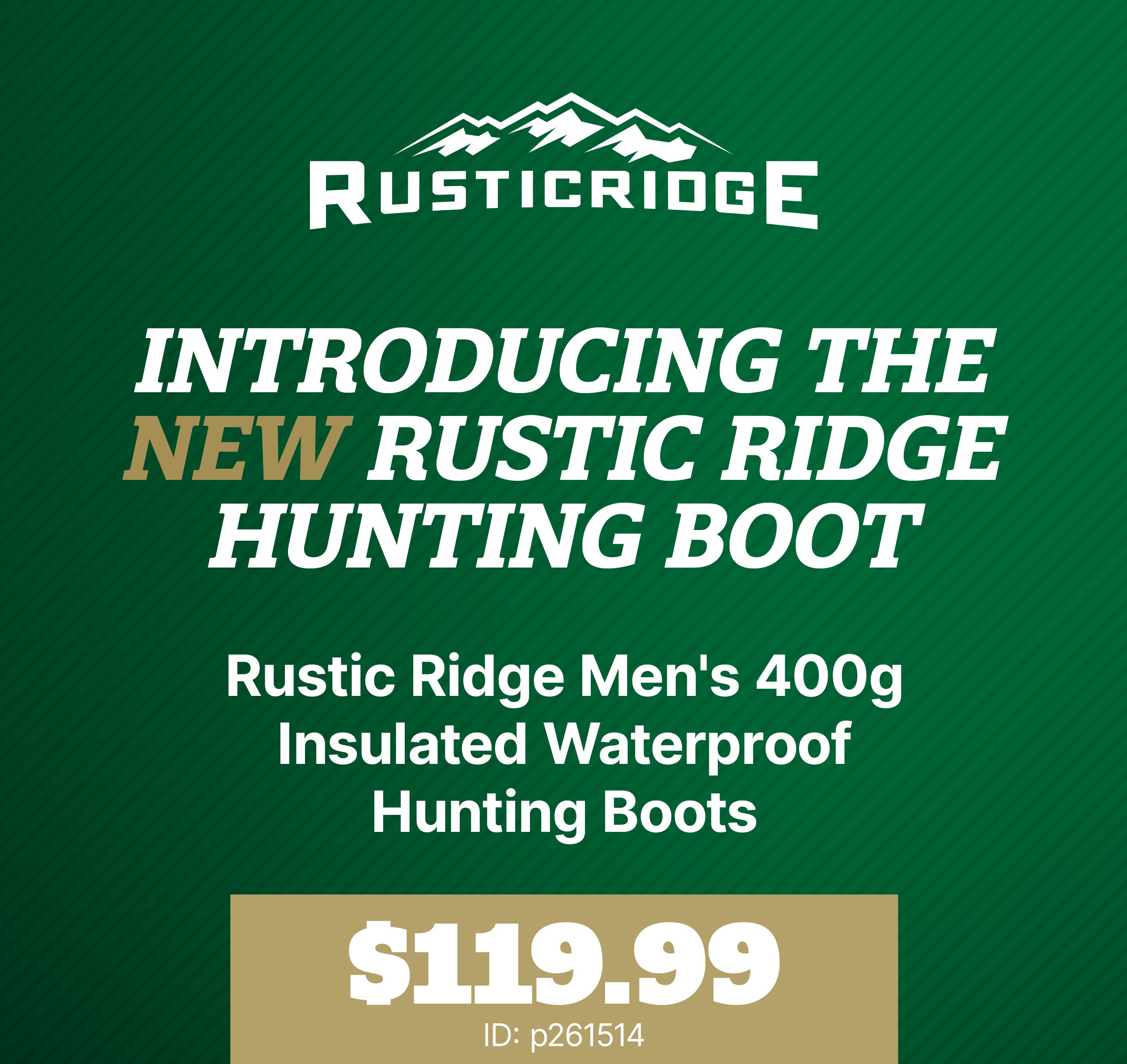 Sportsman's Warehouse: NEW Rustic Ridge Hunting Boot | Milled