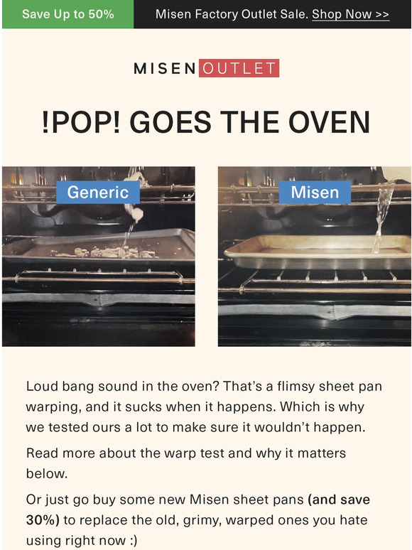 Misen Ever see a sheet pan warp in the oven? Milled