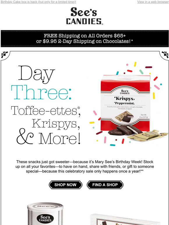 See's Candies, Inc. 🎁 Your Daily Deal Toffeeettes & Snack Favorites