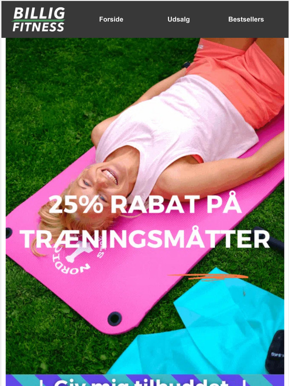-25% på alle træningsmåtter i dag! 😍