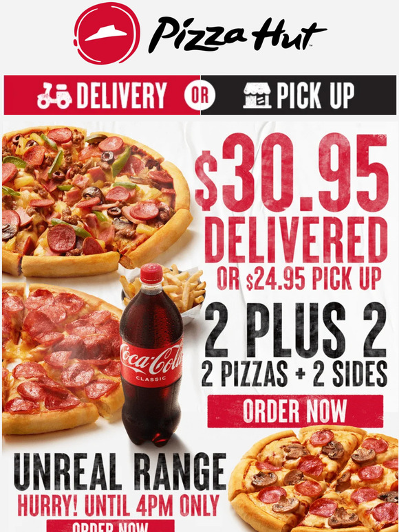 Pizza Hut: Monday Family Deal! 2 Large Pizzas + 2 Sides from $24.95 ...