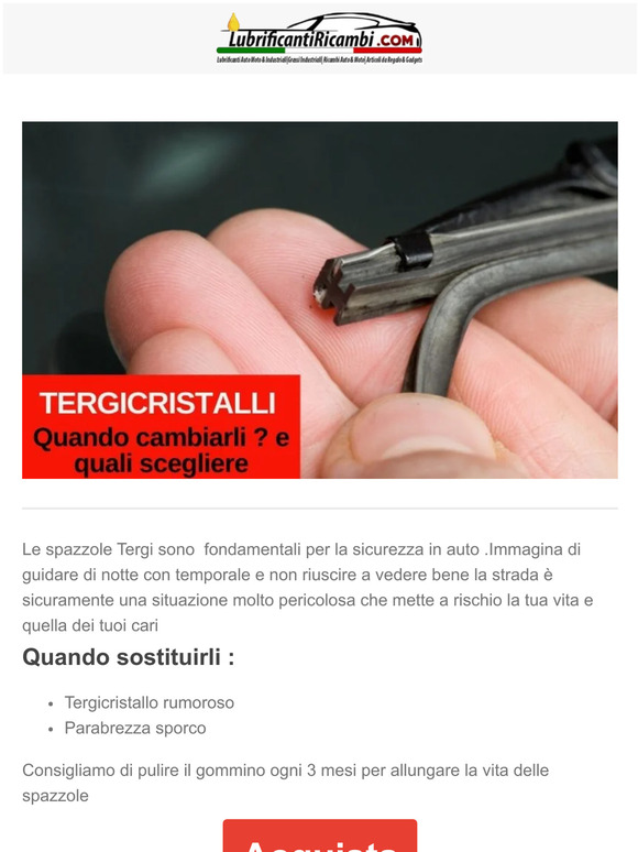 -35% su spazzole Tergicristallo 👀 e tanti altri ricambi 😍