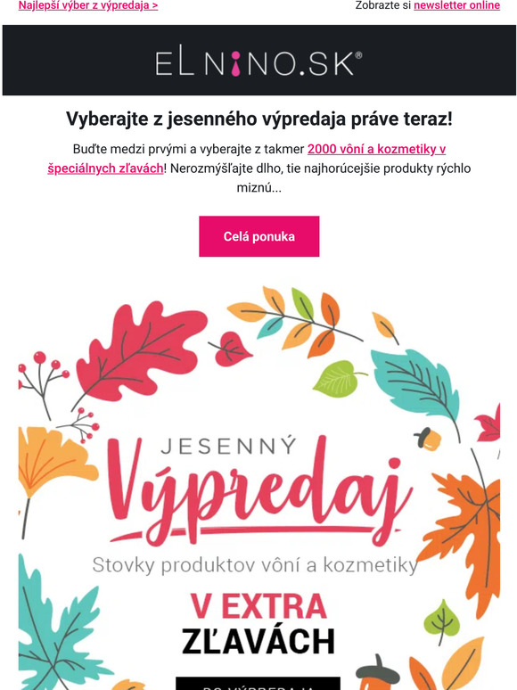 Práve TERAZ štartuje jesenný VÝPREDAJ ➜