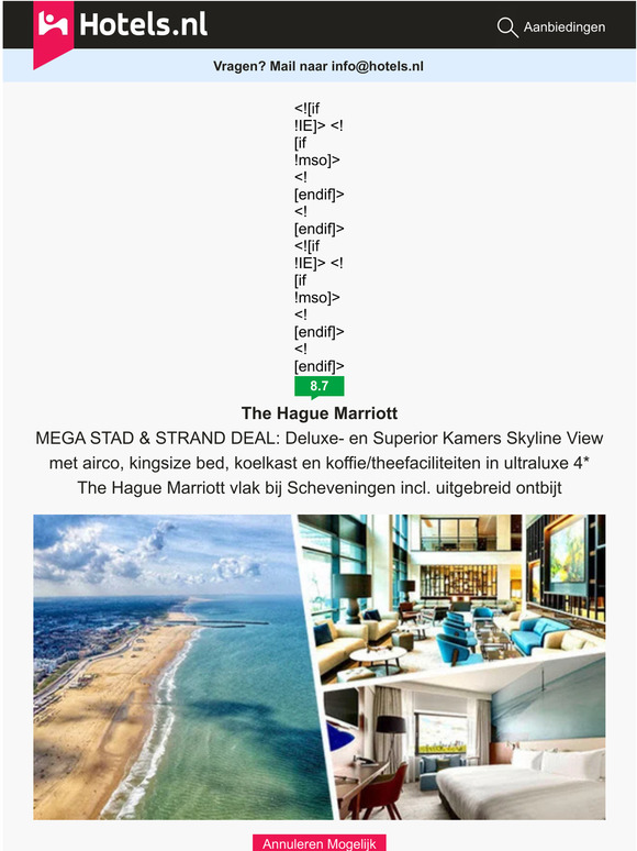 Ultraluxe Marriott bij Scheveningen & Den Haag