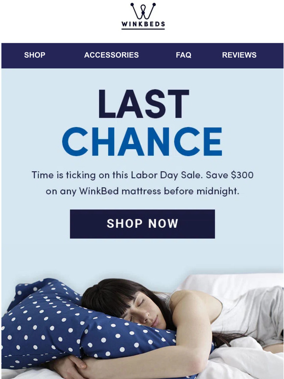 Wink Beds 300 off expires at midnight Milled