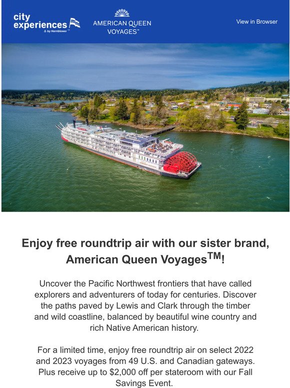 Sail the Pacific Northwest and Enjoy Free Roundtrip Air