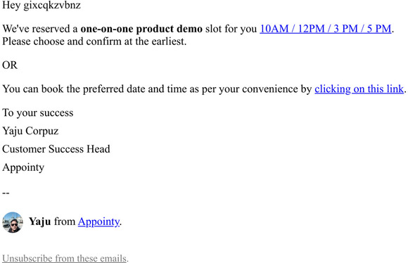 —,  Your Appointy Demo is confirmed!