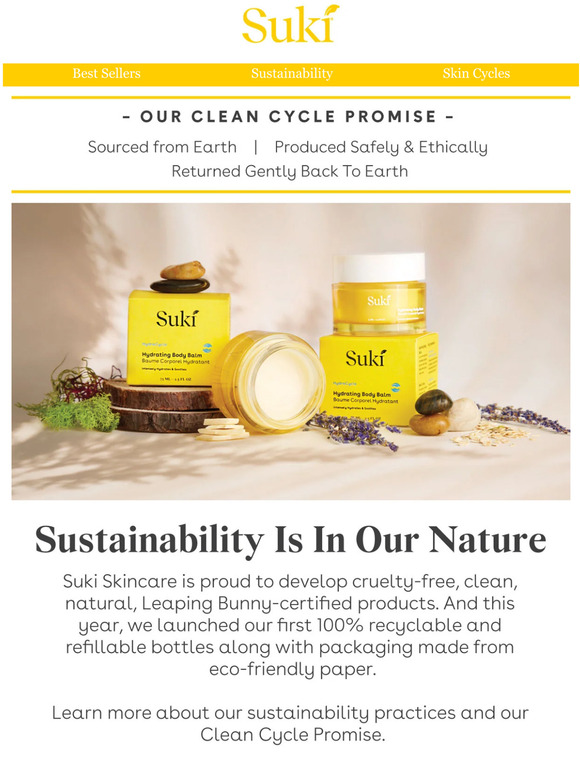 Suki Skincare Our Clean Cycle Promise. Milled