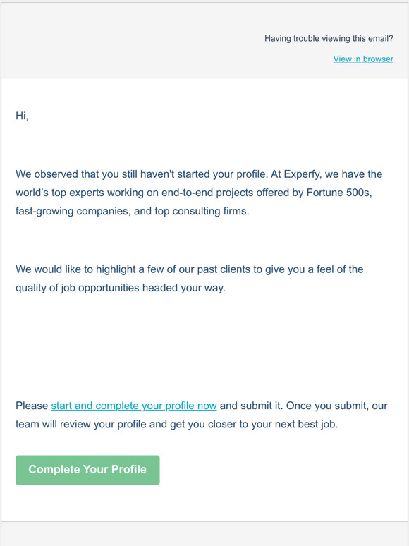 Start your Profile- Checkout Our Past Clients