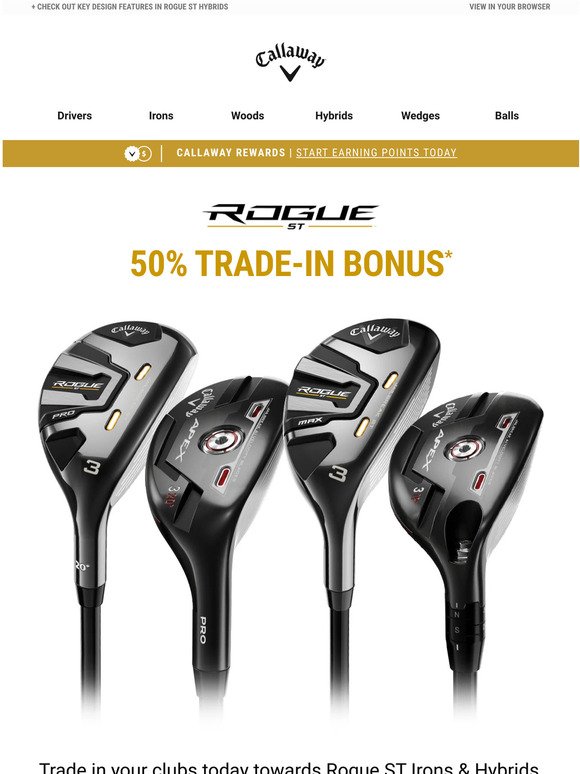 Callaway Golf 50 TradeIn Bonus Towards Rogue ST & Apex Happening Now