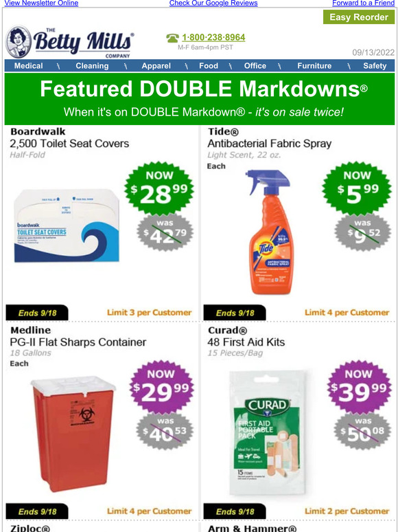 Betty Mills SALE ★ 2,500 Toilet Seat Covers, Medline 18 Gallon Sharps