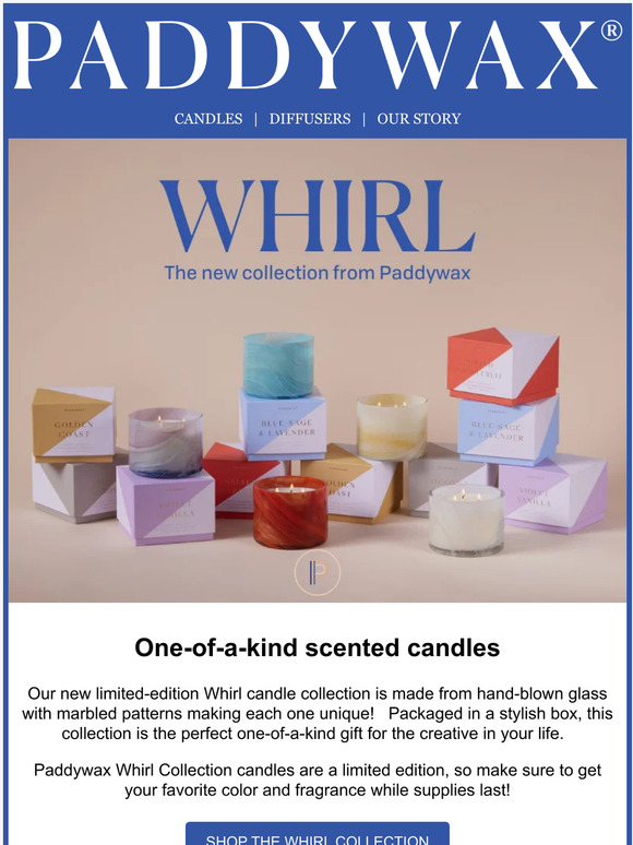 Paddywax Explore Our New Whirl Collections Milled