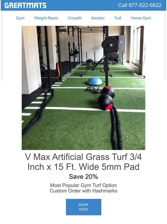 Great Mats Gym Turf and Rubber Flooring Options Milled