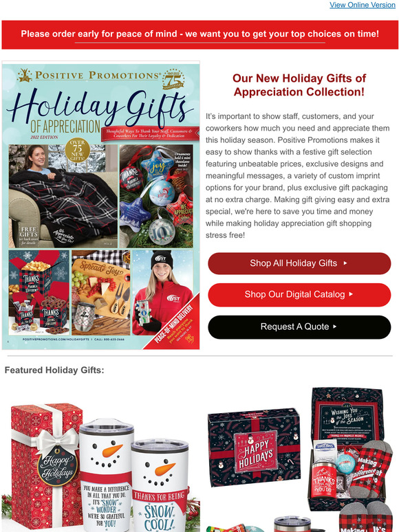 Positive Promotions Our New Holiday Gifts of Appreciation Collection