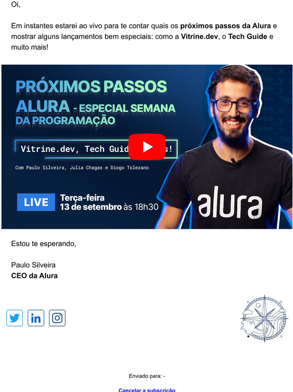 Alura no LinkedIn: Imersão Dev: Aprenda a Programar de graça em