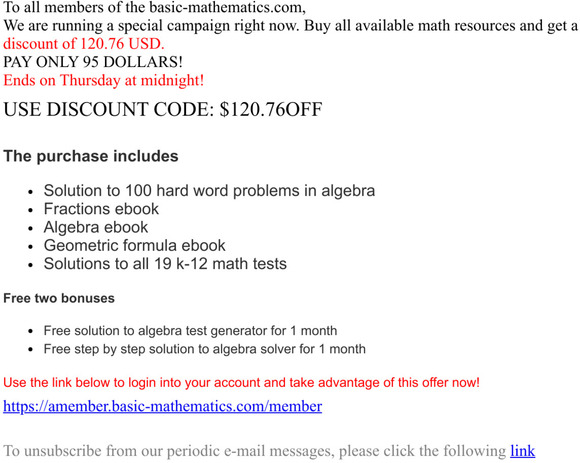 Discount on all available math resources!!!
