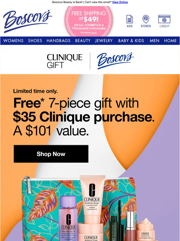 Boscov's Free Clinique Gift With Purchase! Milled