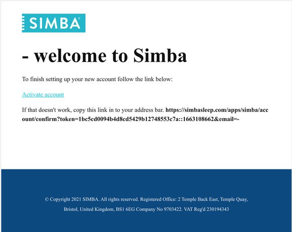 Activate your Simba account