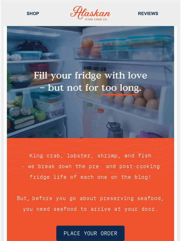 Alaskan King Crab Co. What's the FridgeLife of Seafood? Milled