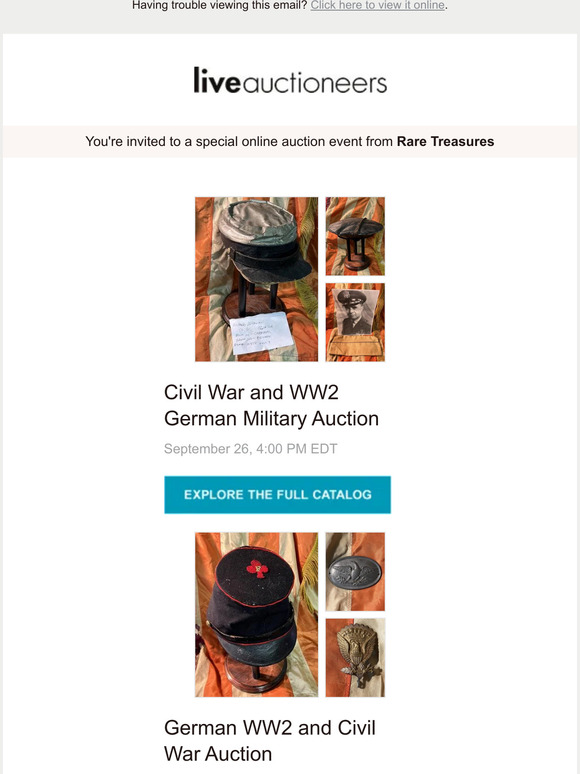 LiveAuctioneers Rare Treasures Civil War and WW2 German Military