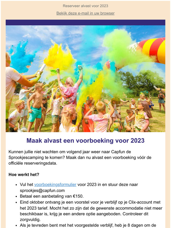 Maak nu je voorboeking voor 2023🎉