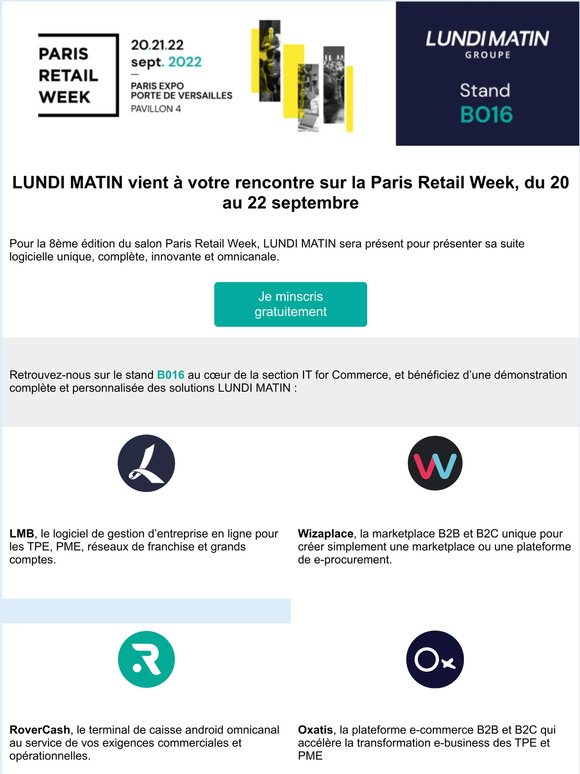 LUNDI MATIN vient à votre rencontre sur la Paris Retail Week