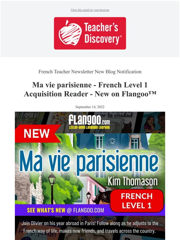 Teacher's Discovery: [French Teachers] Ma vie parisienne - French Level ...