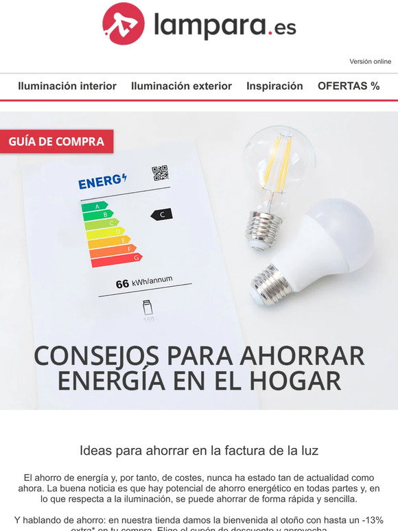 Lampara: 💡 Consejos para ahorrar en tu factura de la luz | Milled