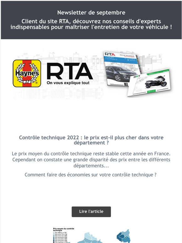 Contrôle technique 2022 : le prix est-il plus cher dans votre département ? RTA vous explique tout ! Tutos vidéo & Conseils
