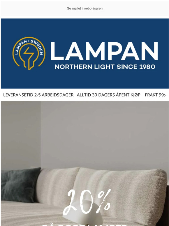 20% på bordlamper!💡🍂