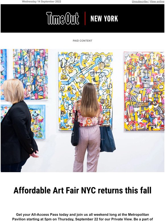 Time Out Affordable Art Fair NYC is back Milled