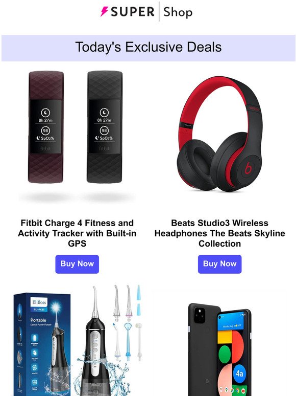 Today's Exclusive: $103.99 Fitbit Charge 4 | $166.99 Beats Studio3 (Skyline Collection) | $27.99 Water Dental Flosser & More!