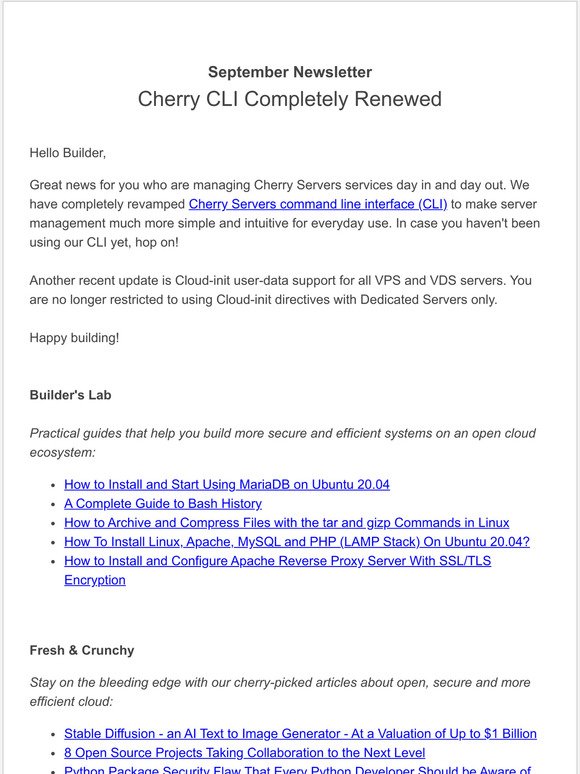 Your Cherry News - Cherry CLI and Cloud-init Directives