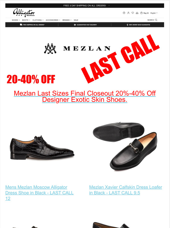 Mezlan warehouse deals promo code