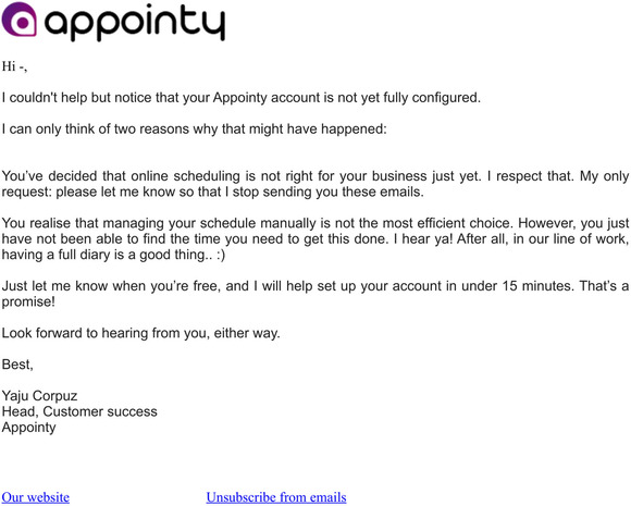 Is Appointy still welcome in your inbox?