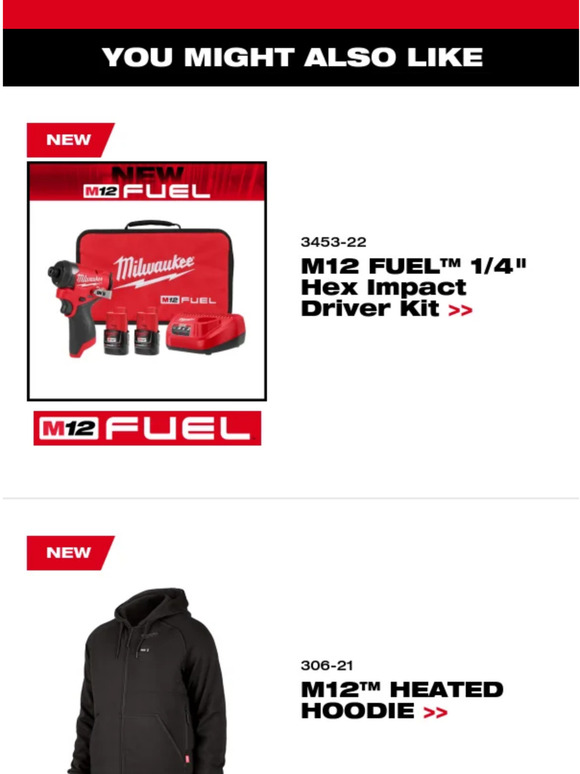 Milwaukee Tool NEW! M12 FUEL™ 1/2" Hammer Drill/Driver Kit Milled