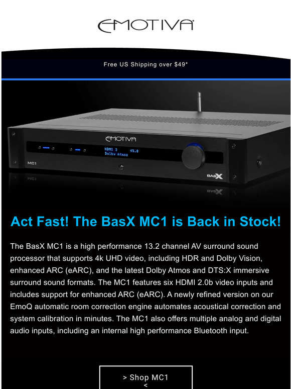 Emotiva The BasX MC1 Processor is Back in Stock! Milled