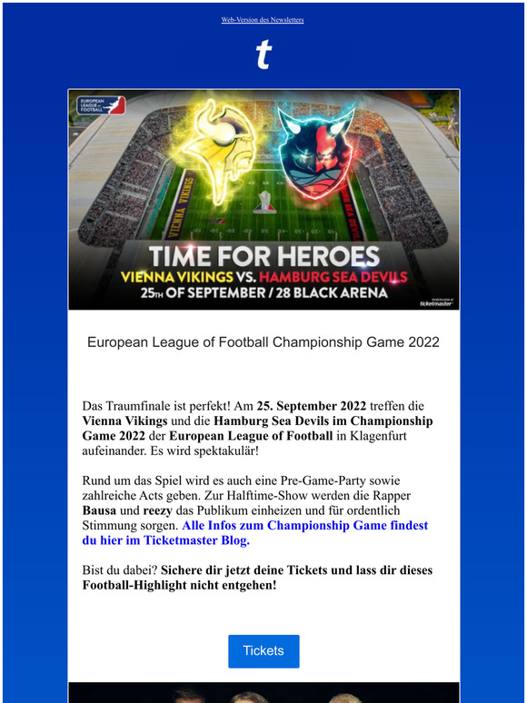 Ticketmaster AT European League of Football Championship Game 2022