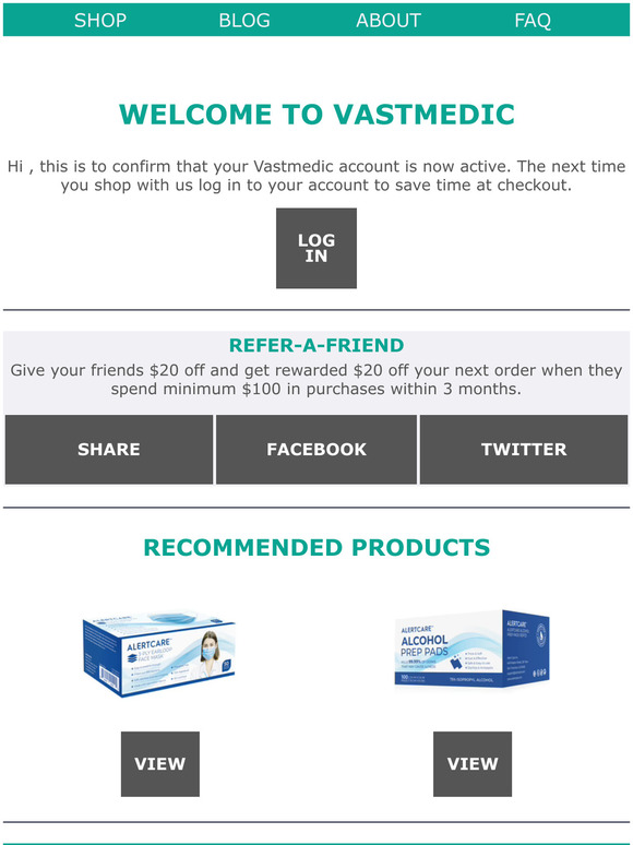 Customer account confirmation