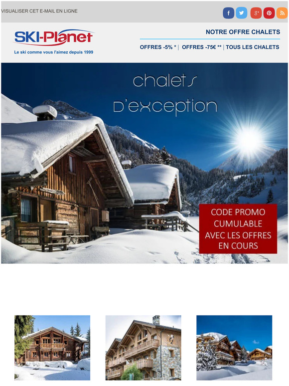 Code promo exclusif sur une sélection de Chalets