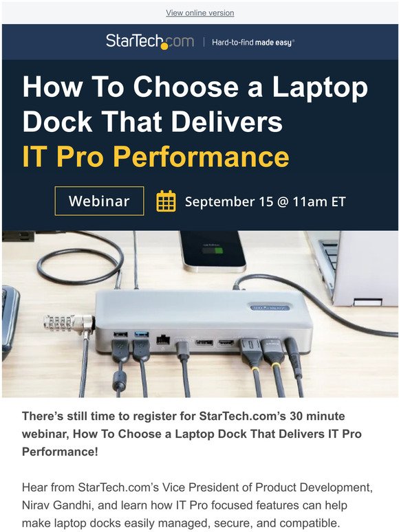 Starting Soon! How To Choose a Laptop Dock That Delivers IT Pro Performance