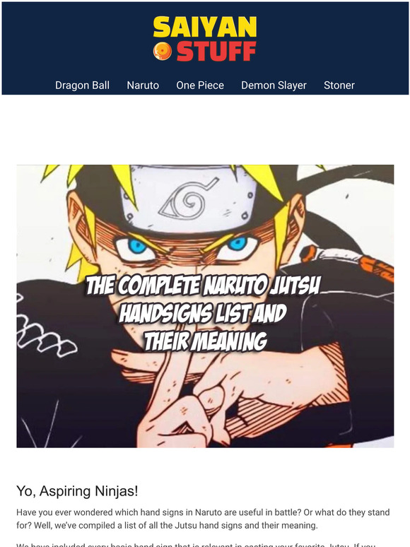 SAIYAN STUFF The Complete Naruto Jutsu Handsigns List and Their Meaning Milled