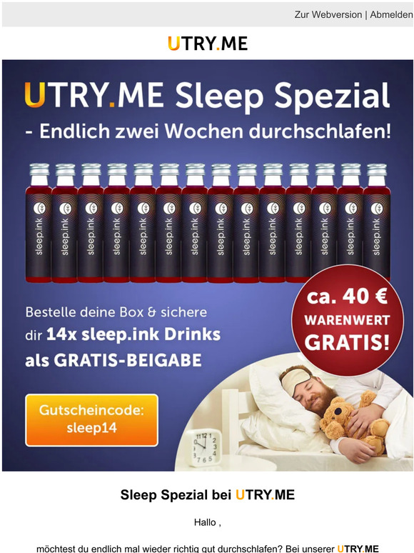Utry: Schlaf-Spezial: 14 x Sleep.ink gratis on top 😴 | Milled