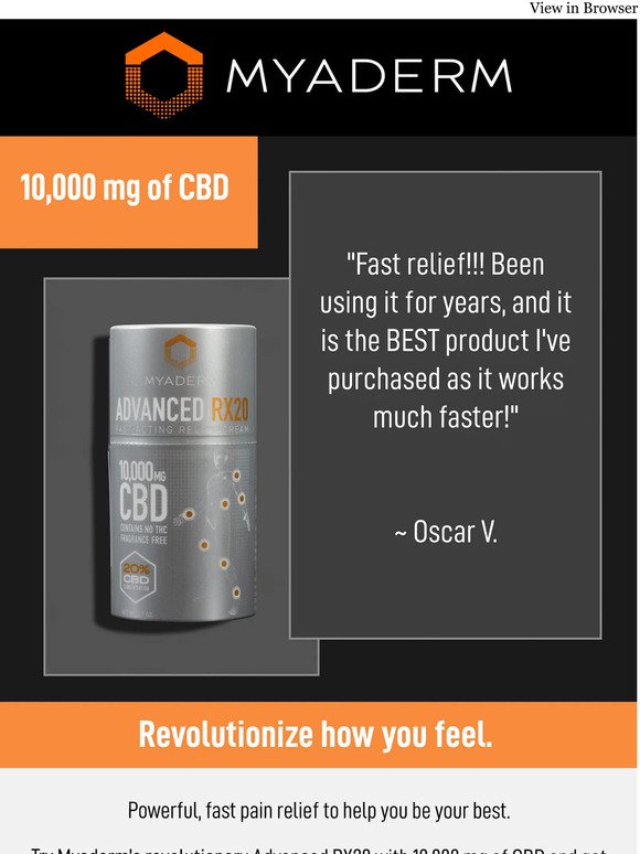 10,000 mg Of Pure CBD For Fast Acting Powerful Pain Relief - Advanced RX20