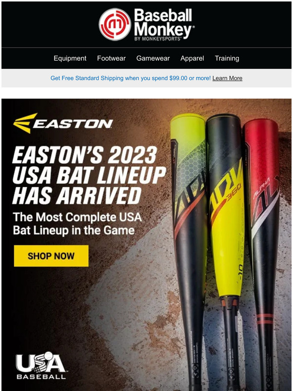 Baseball Monkey New Easton 2023 USA Baseball Bats Milled
