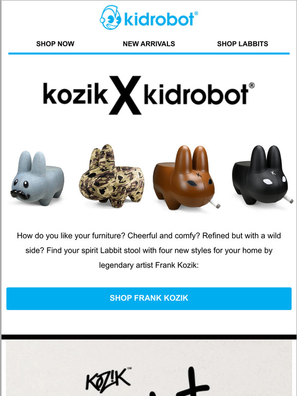Kidrobot New Labbit Stools from Kidrobot and Frank Kozik! Milled