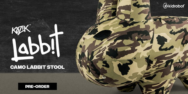 ART GIANT CAMO LABBIT STOOL BY FRANK KOZIK