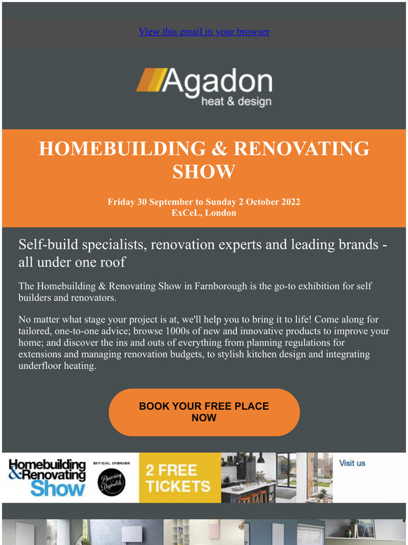 Get Free Tickets for Homebuilding and Renovating 30 September - 2 October 2022ExCeL London