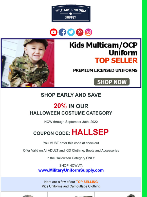 20% OFF Early Halloween Costume Shopping- Limited Time Only - NEW Kids Items!