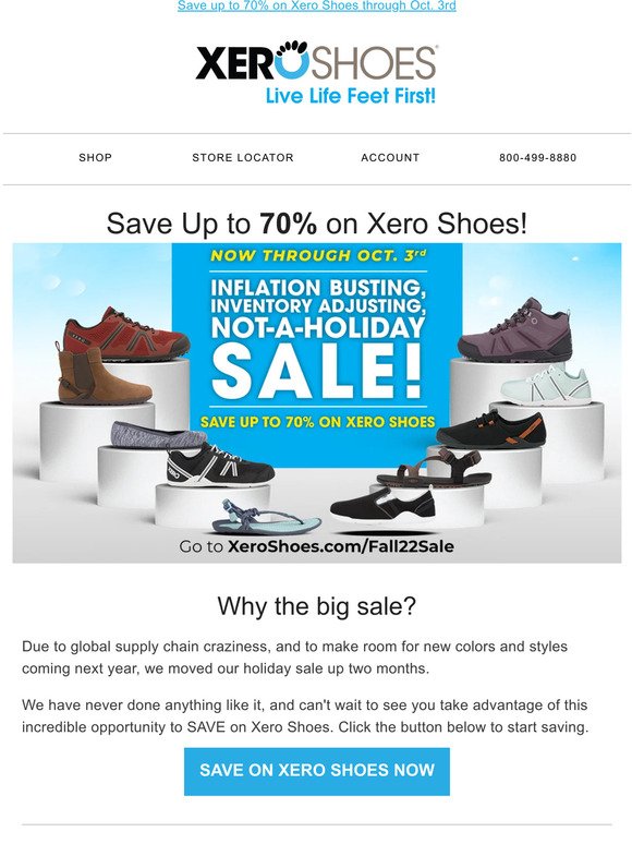 🎉 The Xero Shoes Sale is ON. Save Up to 70%